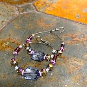 Beautiful beaded hoops✨